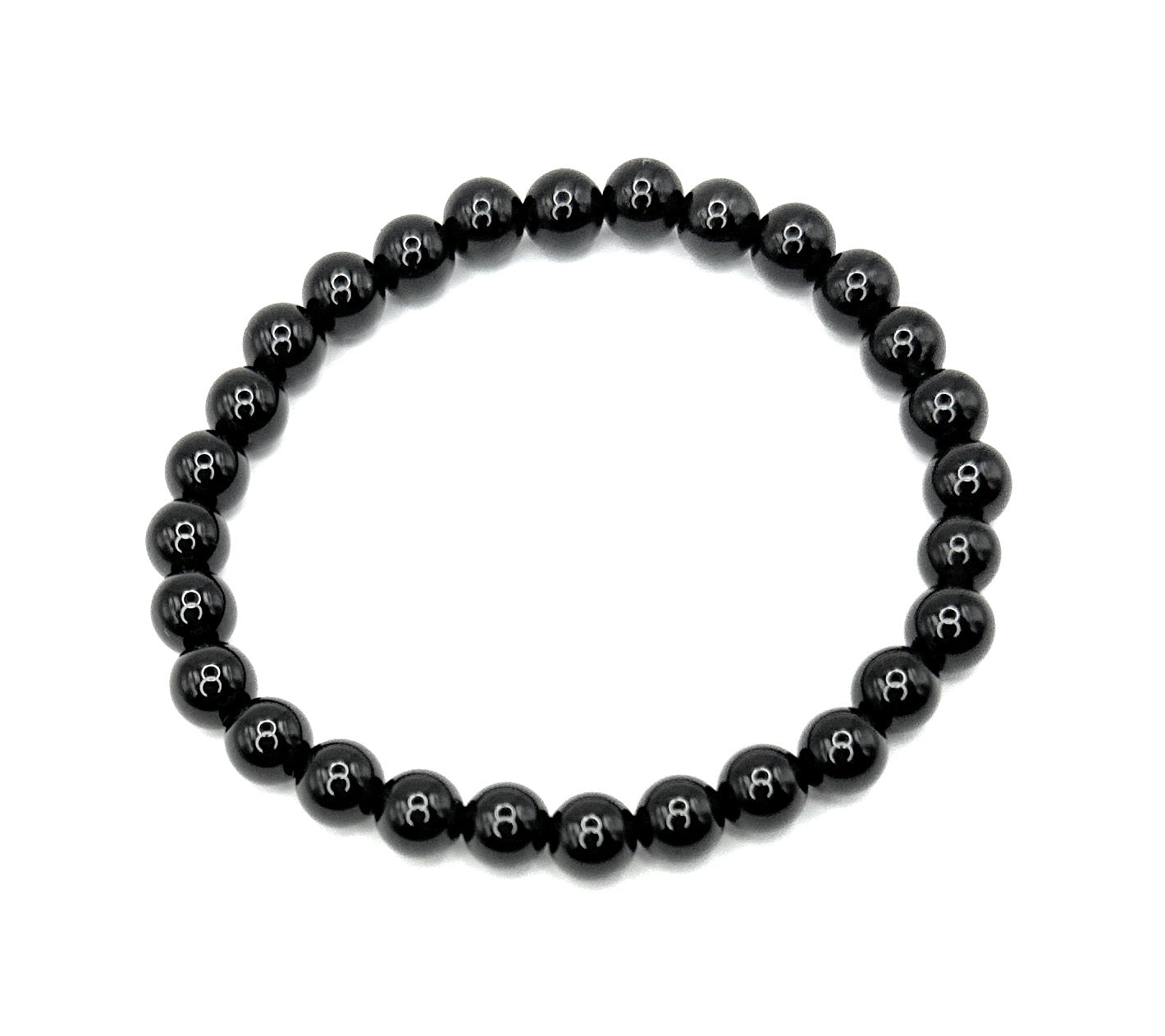 Black Onyx Beaded Stretch Bracelet 6mm • Beaded Stretch Jewelry • Durable No‑Clasp Cord • Grounding Crystal Bracelet • Handmade in Florida