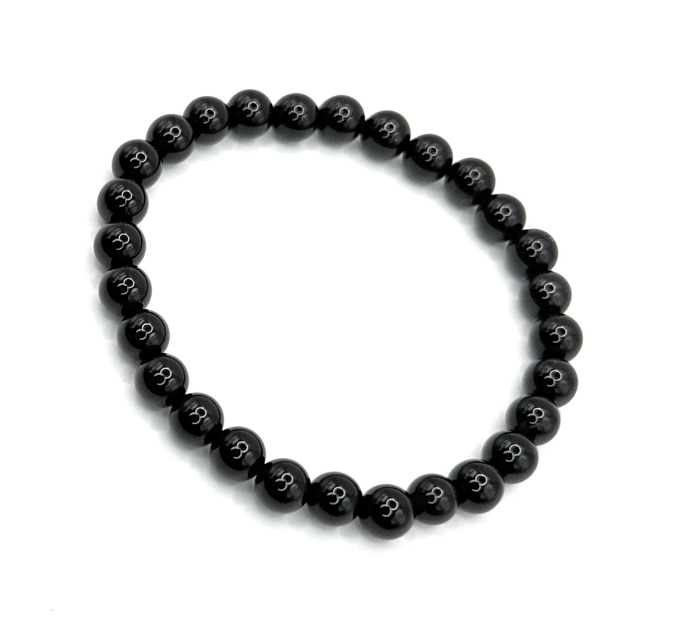 Black Tourmaline Beaded Bracelet - 6mm - Shop of Small Creations, LLC