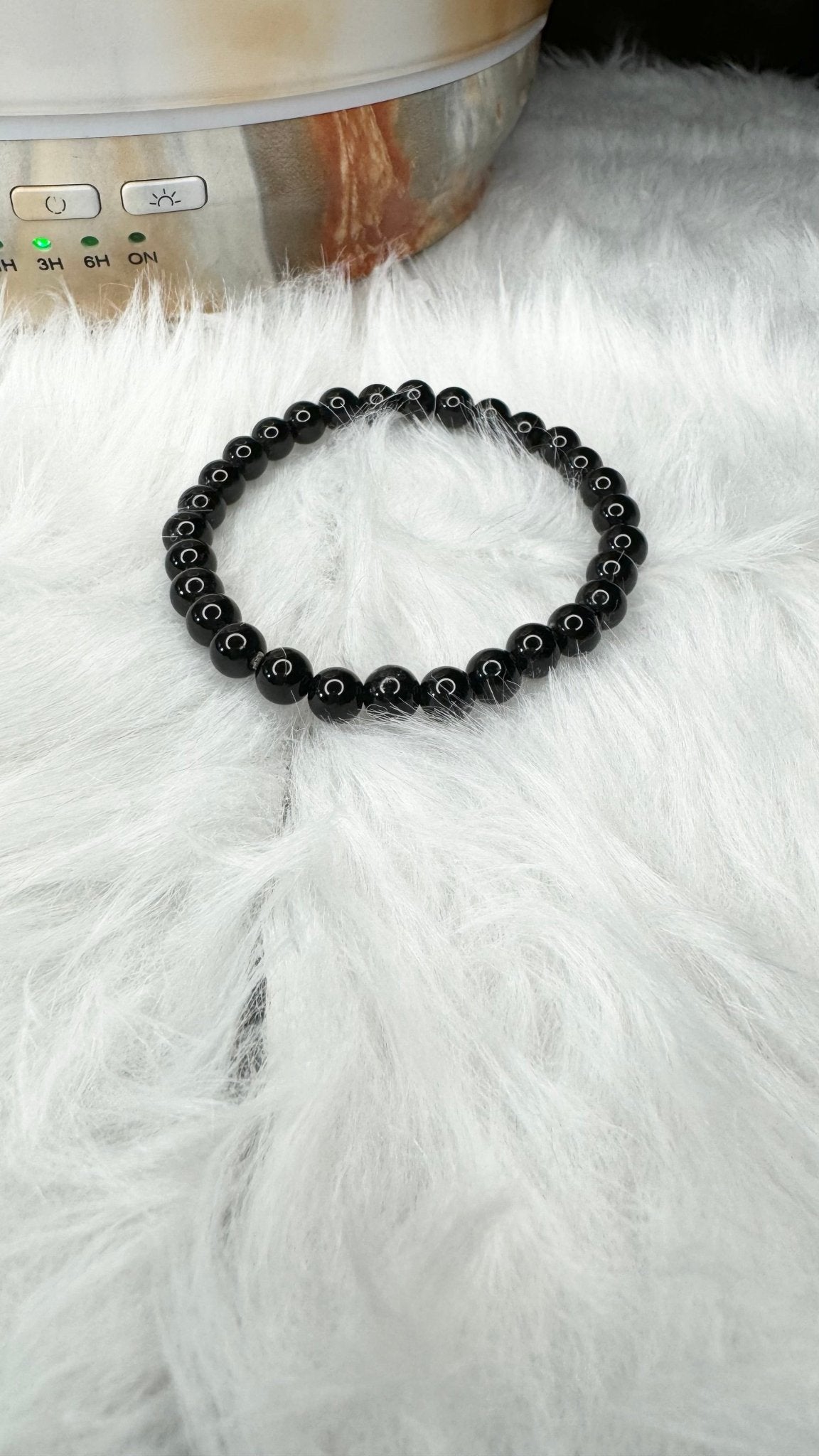 Black Tourmaline Beaded Bracelet - 6mm - Shop of Small Creations, LLC