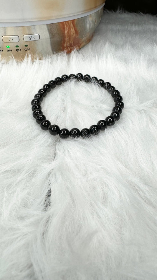 Black Tourmaline Beaded Bracelet - 6mm - Shop of Small Creations, LLC