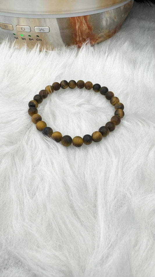 Matte Tiger Eye Beaded Bracelet - 6mm - Shop of Small Creations, LLC