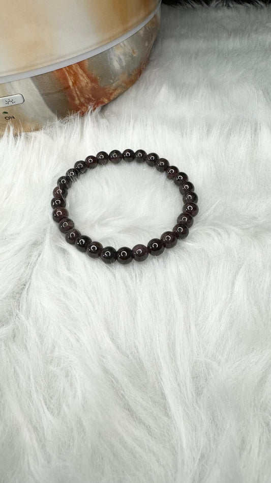 Garnet Beaded Bracelet – 6mm - Shop of Small Creations, LLC