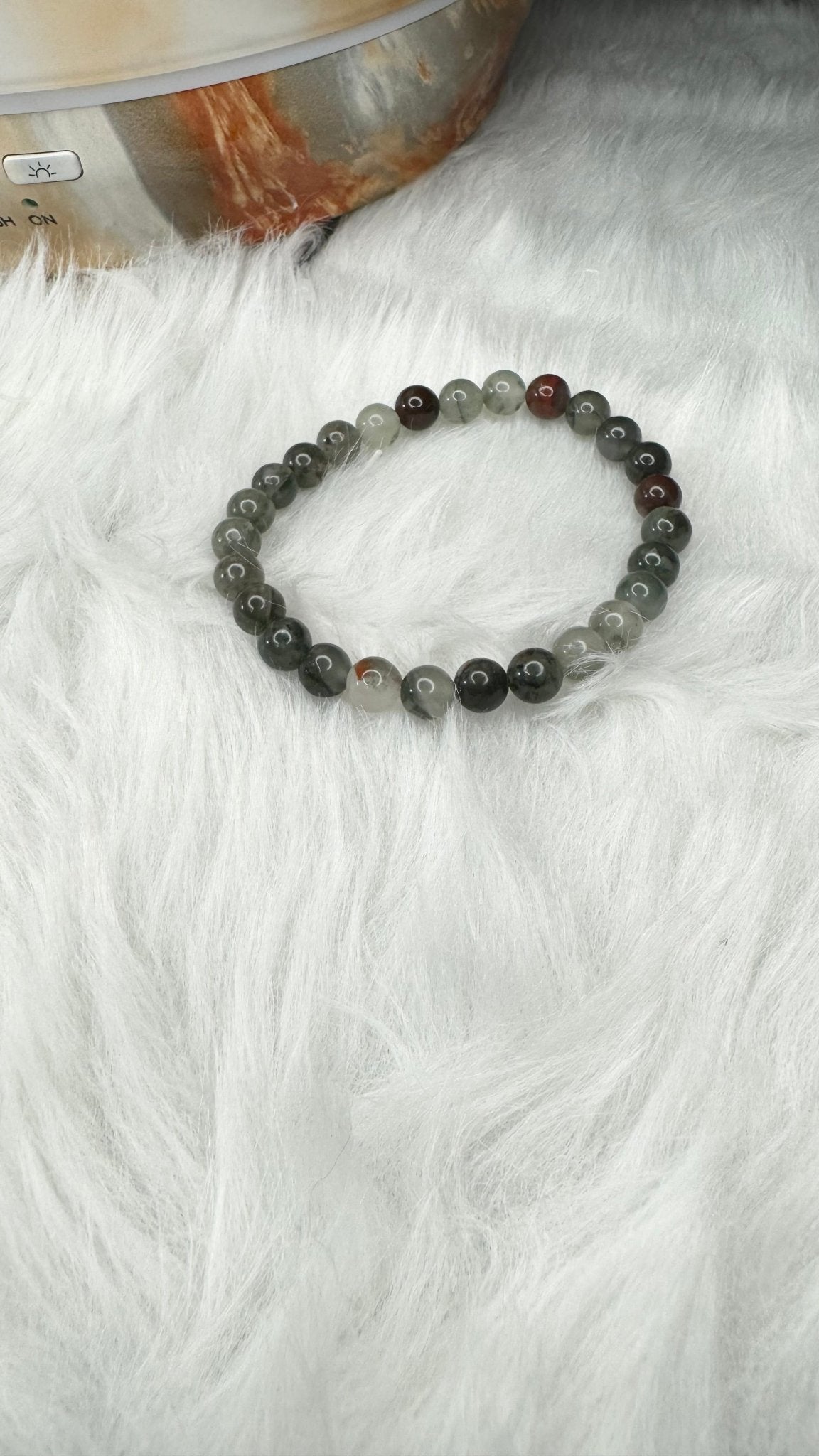 African Bloodstone Beaded Bracelet - 6mm - Shop of Small Creations, LLC