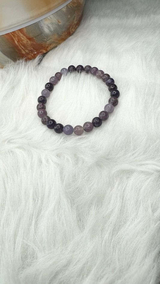 Lepidolite Beaded Bracelet - 6mm - Shop of Small Creations, LLC