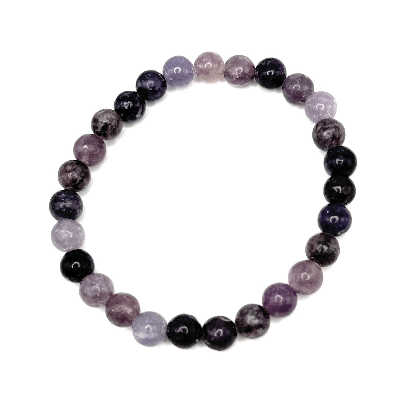 Lepidolite Beaded Bracelet - 6mm - Shop of Small Creations, LLC