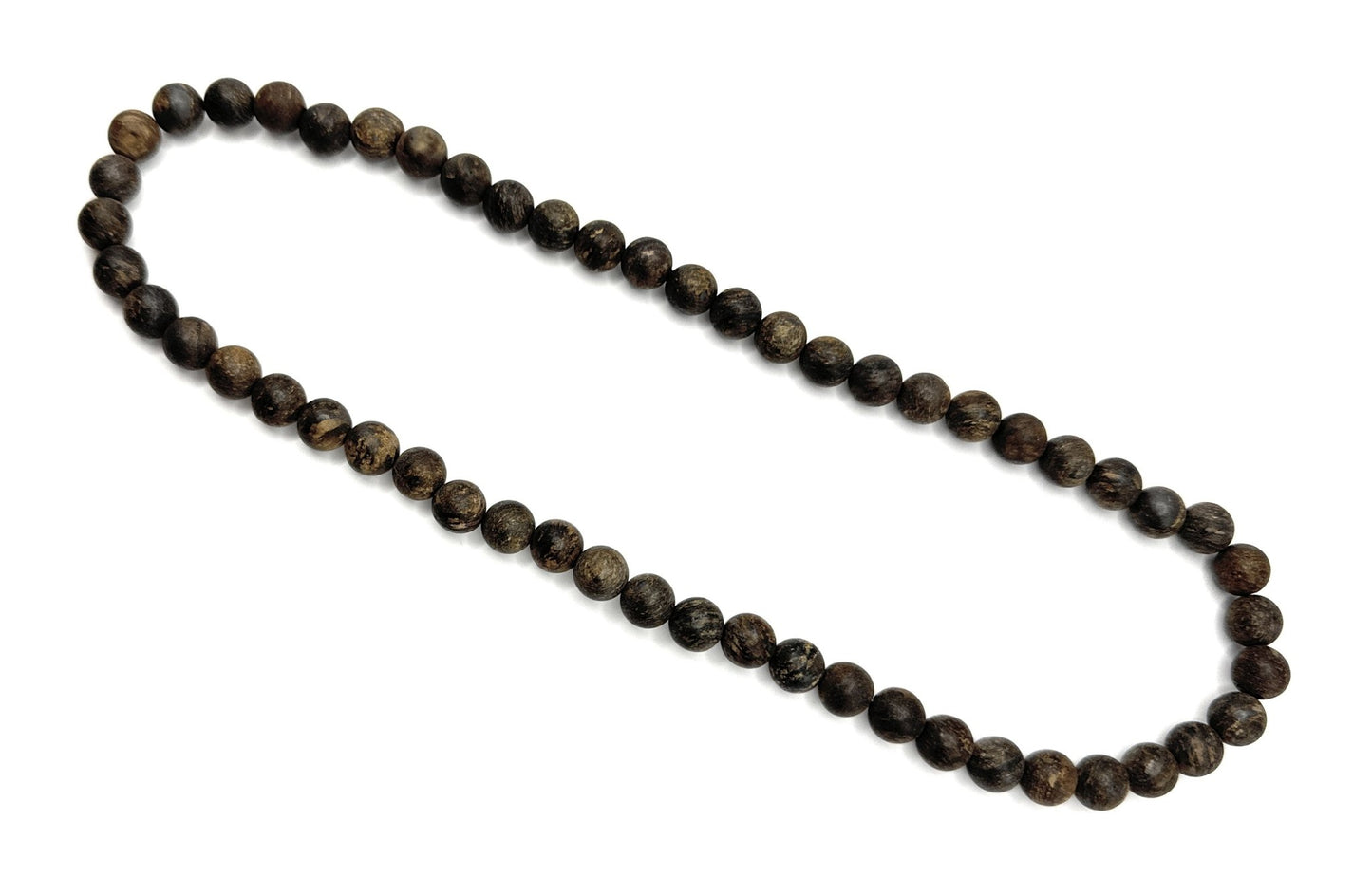 Matte Bronzite Beaded Necklace - 8mm - Shop of Small Creations, LLC