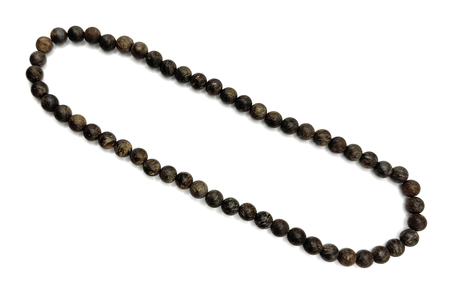 Matte Bronzite Beaded Necklace - 8mm