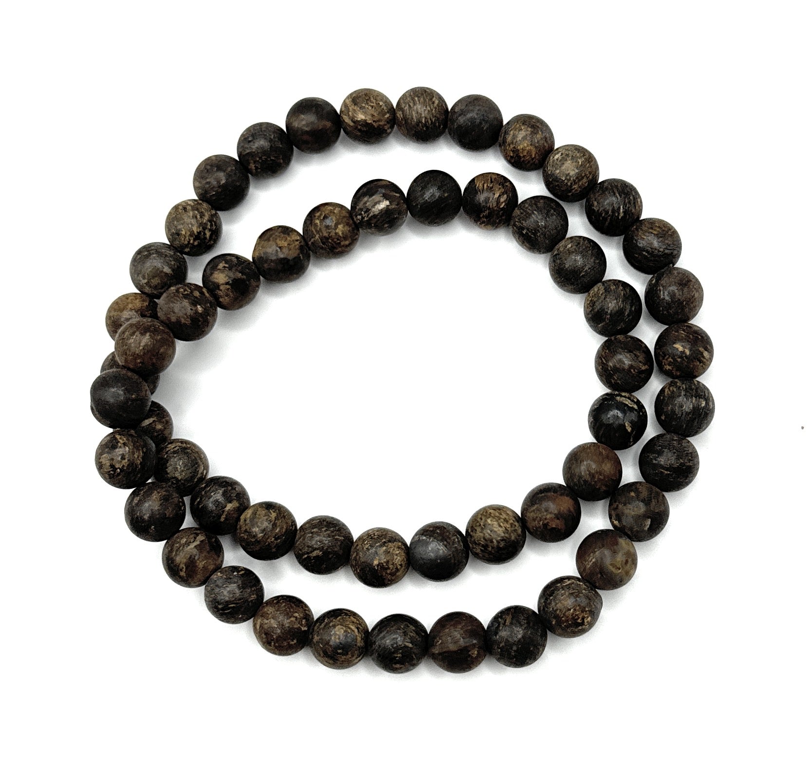 Matte Bronzite Beaded Necklace - 8mm - Shop of Small Creations, LLC