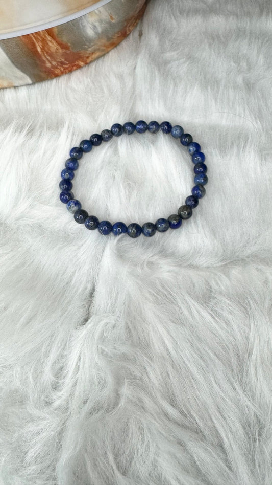 Lapis Lazuli Beaded Bracelet - 6mm - Shop of Small Creations, LLC