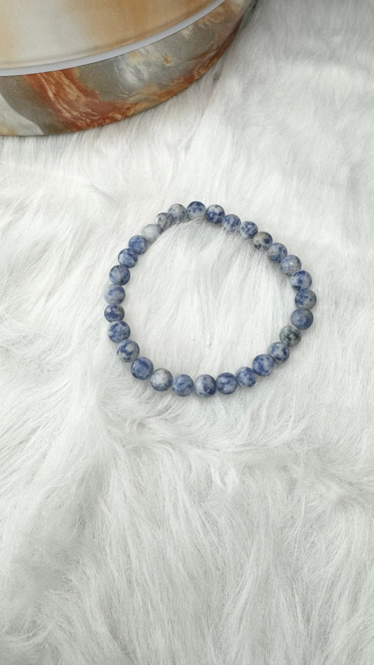 Matte Brazil Sodalite Beaded Bracelet - 6 - 7mm - Shop of Small Creations, LLC