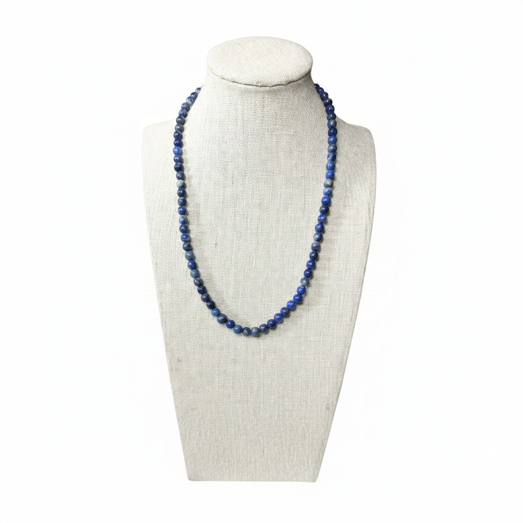 Lapis Lazuli Beaded Stretch Necklace 6mm | Wisdom Truth Clarity, Healing Crystal Jewelry, Gift for Her