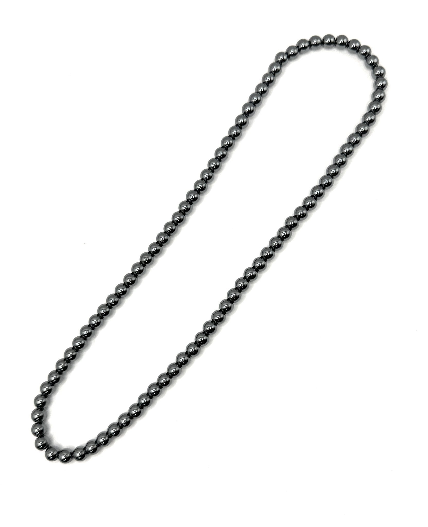 Hematite Beaded Necklace - 6mm - Shop of Small Creations, LLC