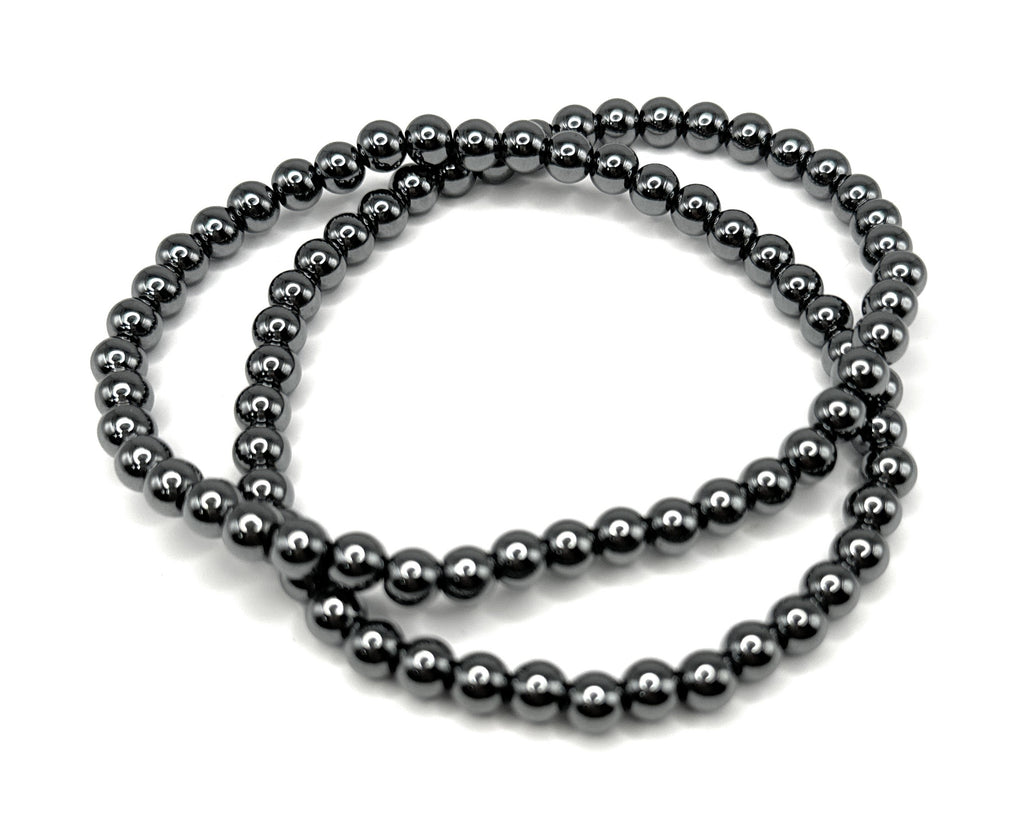 Hematite Beaded Necklace - 6mm - Shop of Small Creations, LLC