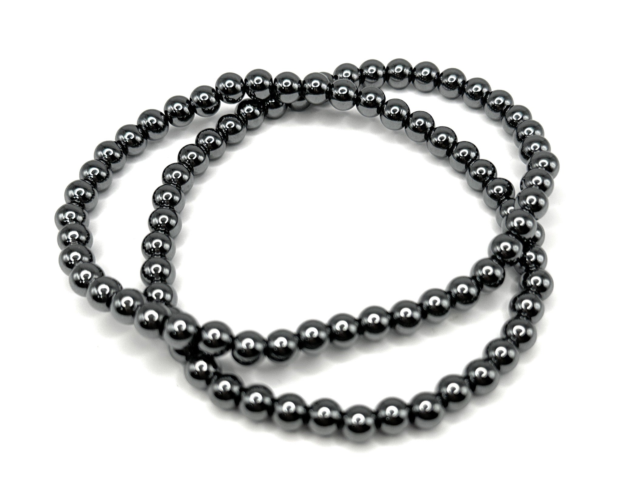 Hematite Beaded Necklace - 6mm - Shop of Small Creations, LLC