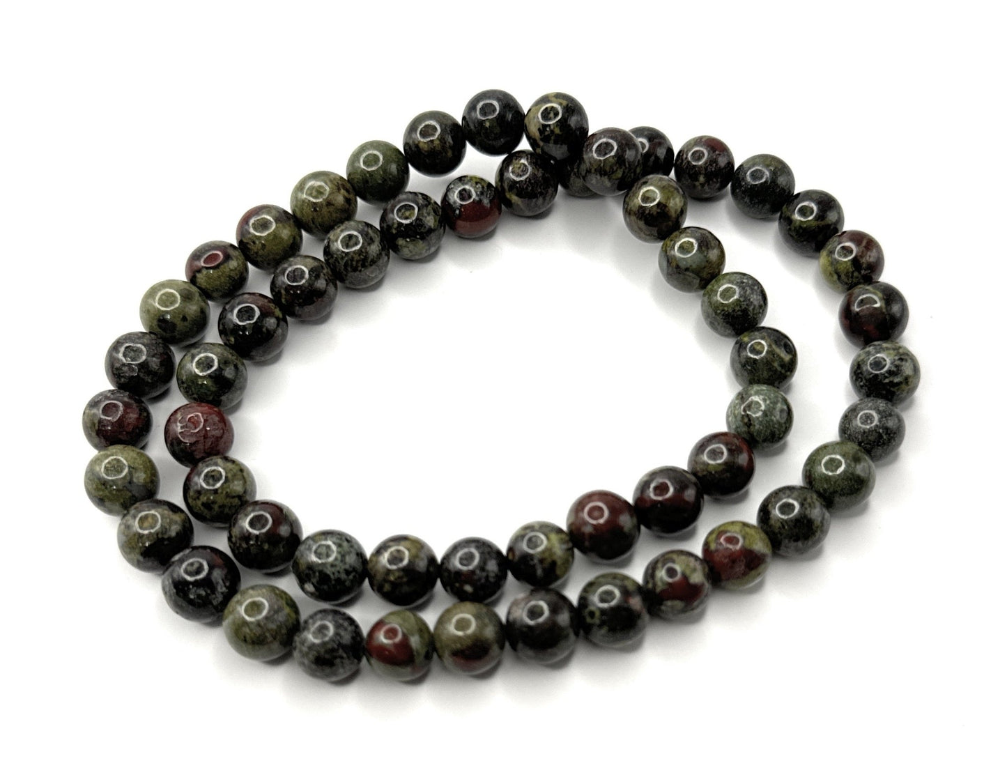 Dragon Blood Jasper Beaded Necklace - 8mm - Shop of Small Creations, LLC