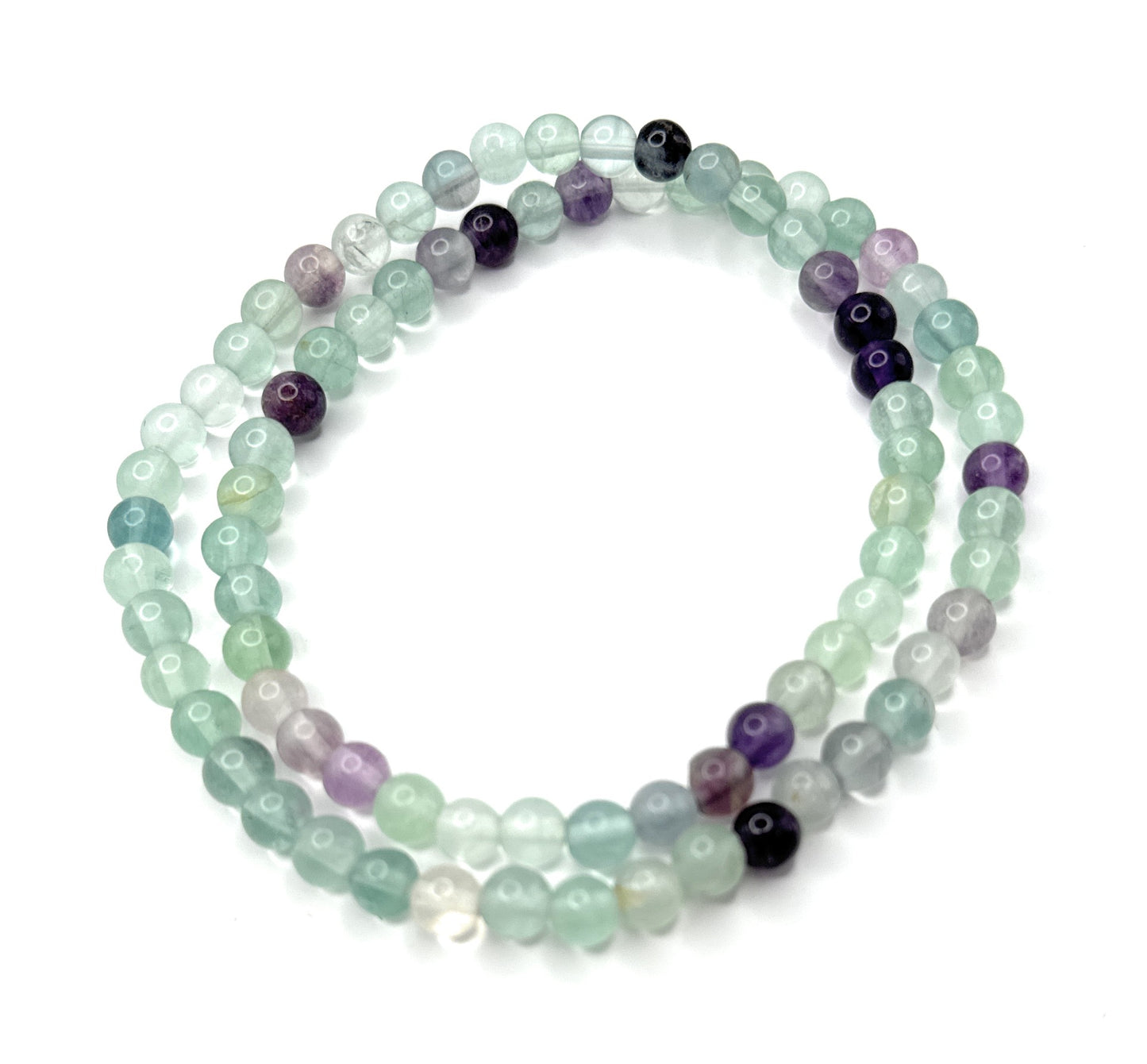 Rainbow Fluorite Beaded Necklace - 6mm - Shop of Small Creations, LLC