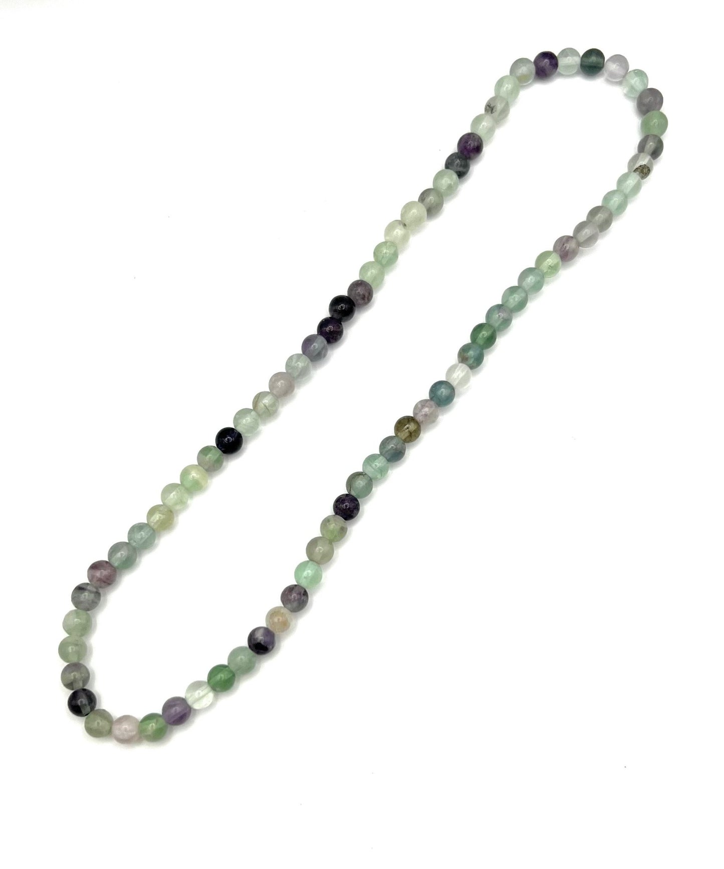 Rainbow Fluorite Beaded Necklace - 6mm - Shop of Small Creations, LLC