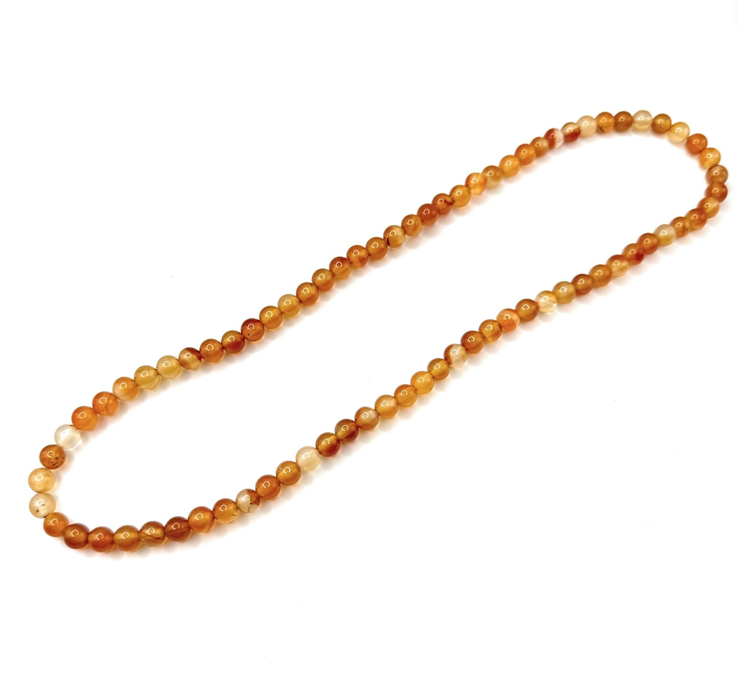 Carnelian Beaded Necklace - 6mm - Shop of Small Creations, LLC