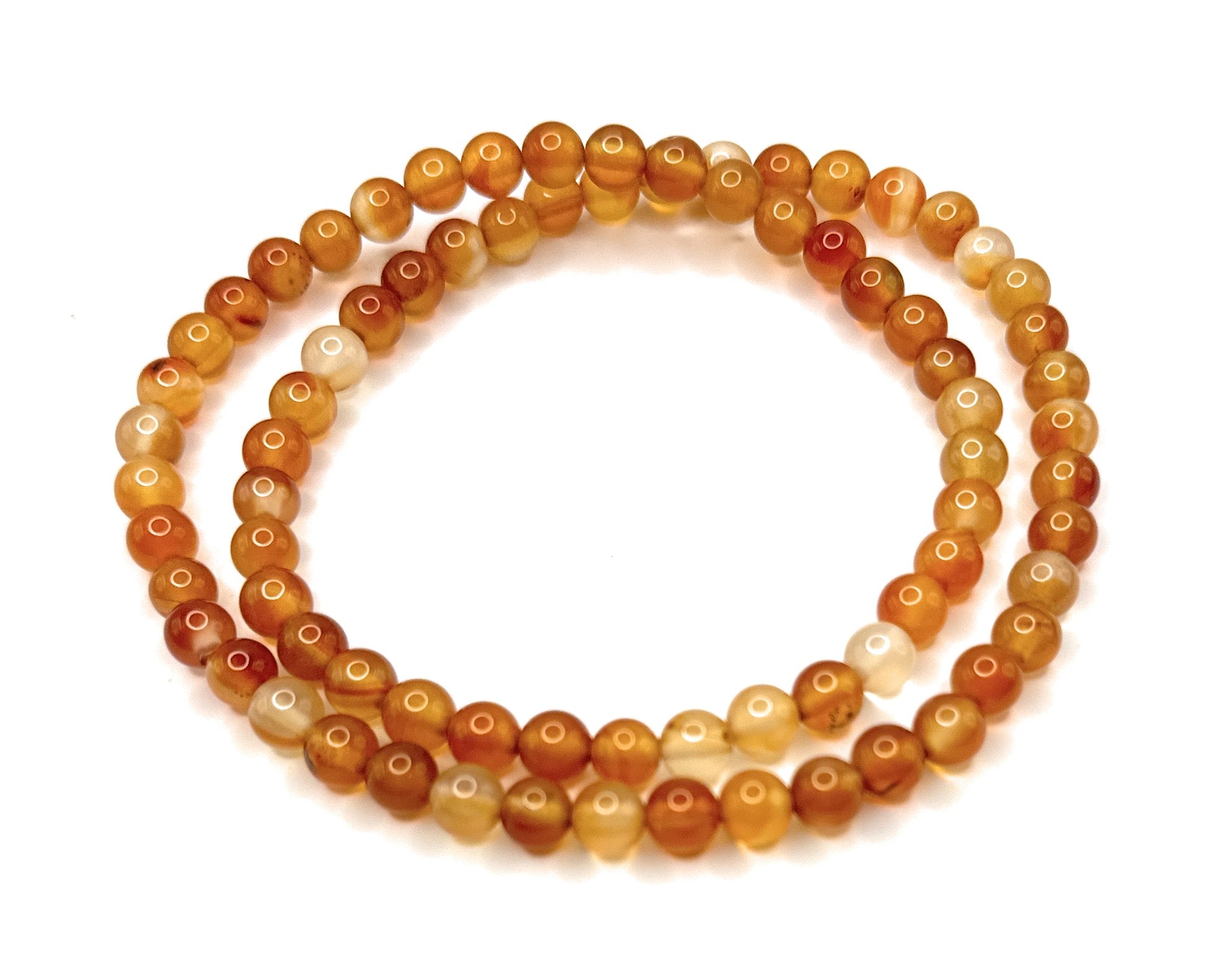 Carnelian Beaded Necklace - 6mm - Shop of Small Creations, LLC
