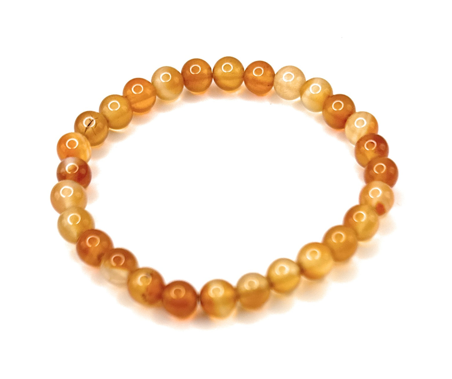 Carnelian Beaded Bracelet - 6mm