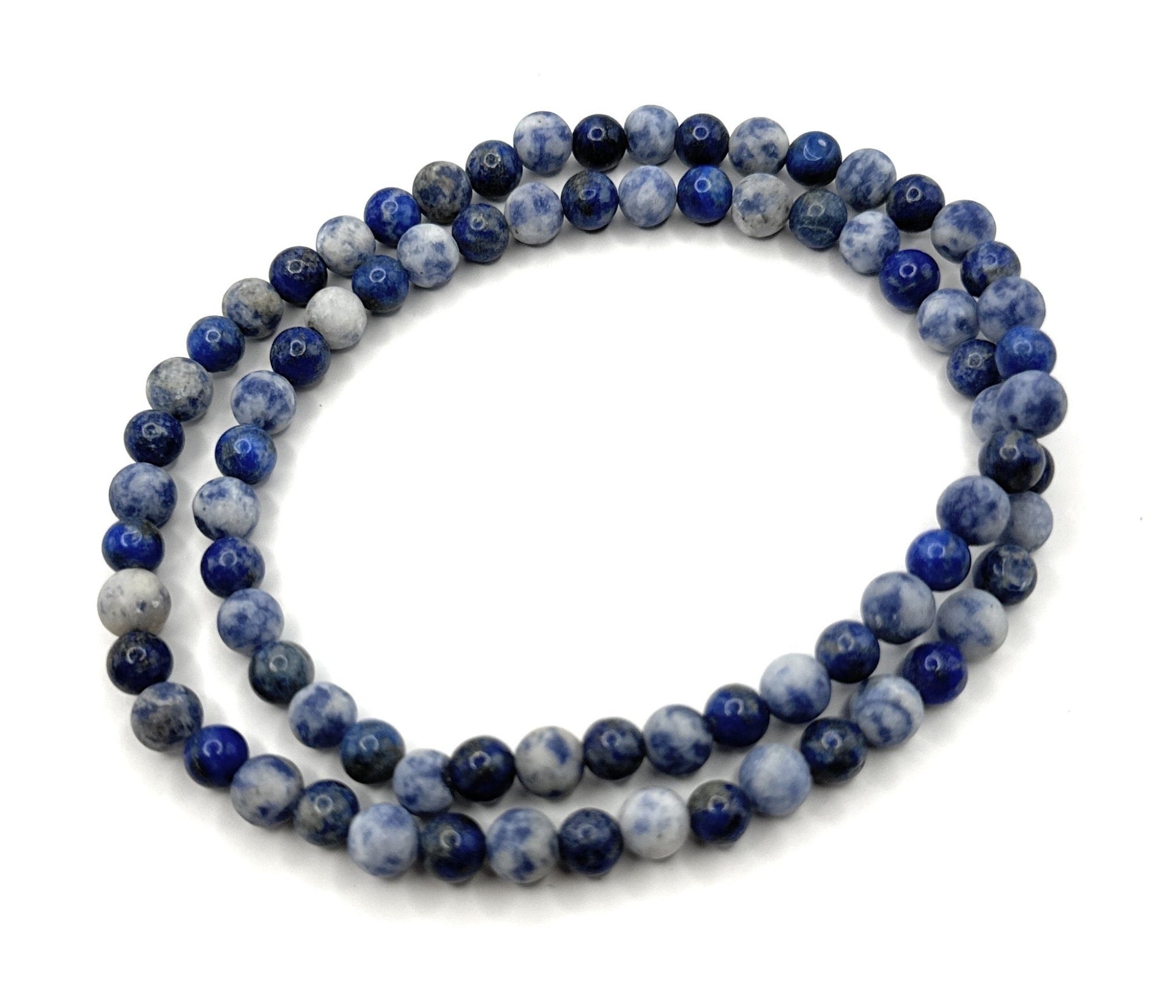 Lapis Lazuli, Matte Brazil Sodalite Beaded Necklace – 6 - 7mm - Shop of Small Creations, LLC