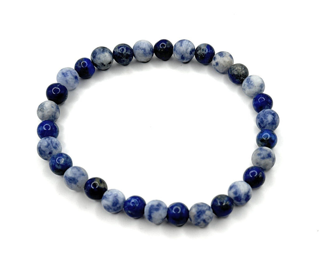 Lapis Lazuli, Matte Brazil Sodalite Beaded Bracelet – 6 - 7mm - Shop of Small Creations, LLC