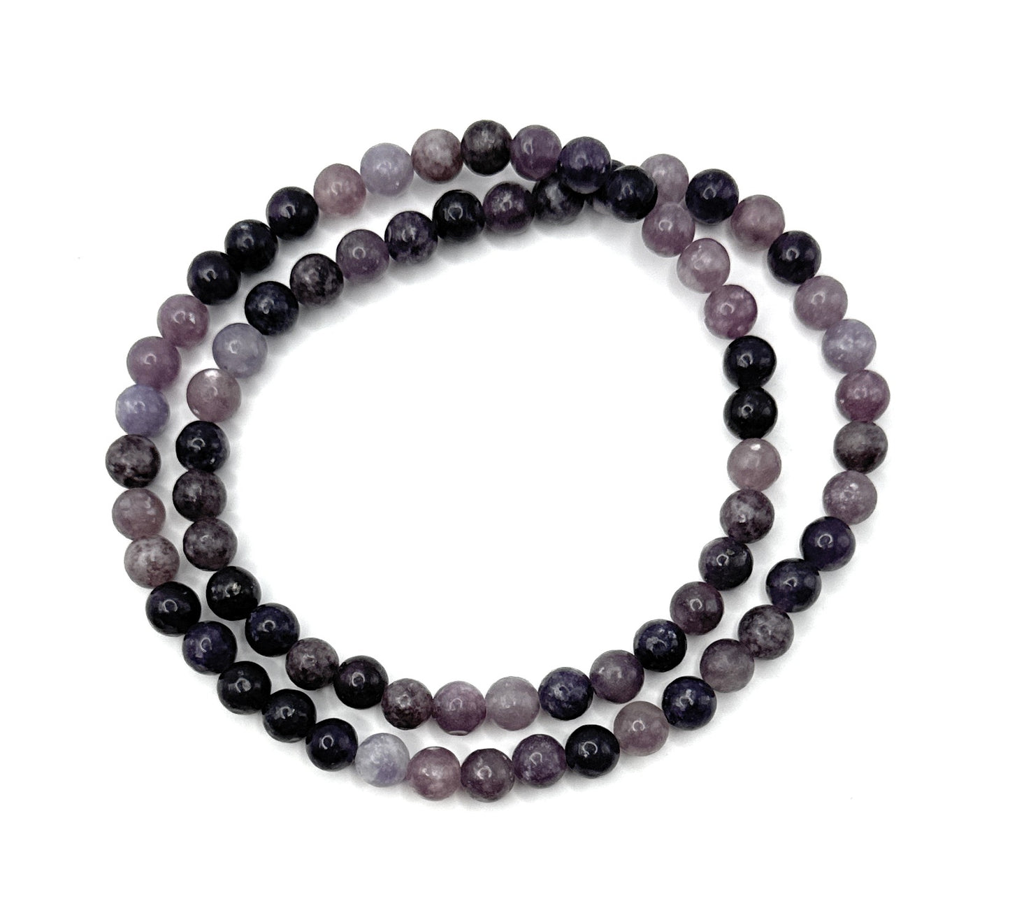 Lepidolite Beaded Necklace - 6mm - Shop of Small Creations, LLC