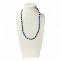 Beaded stretch necklace with matte lapis lazuli and sodalite, blue/gray 6mm beads