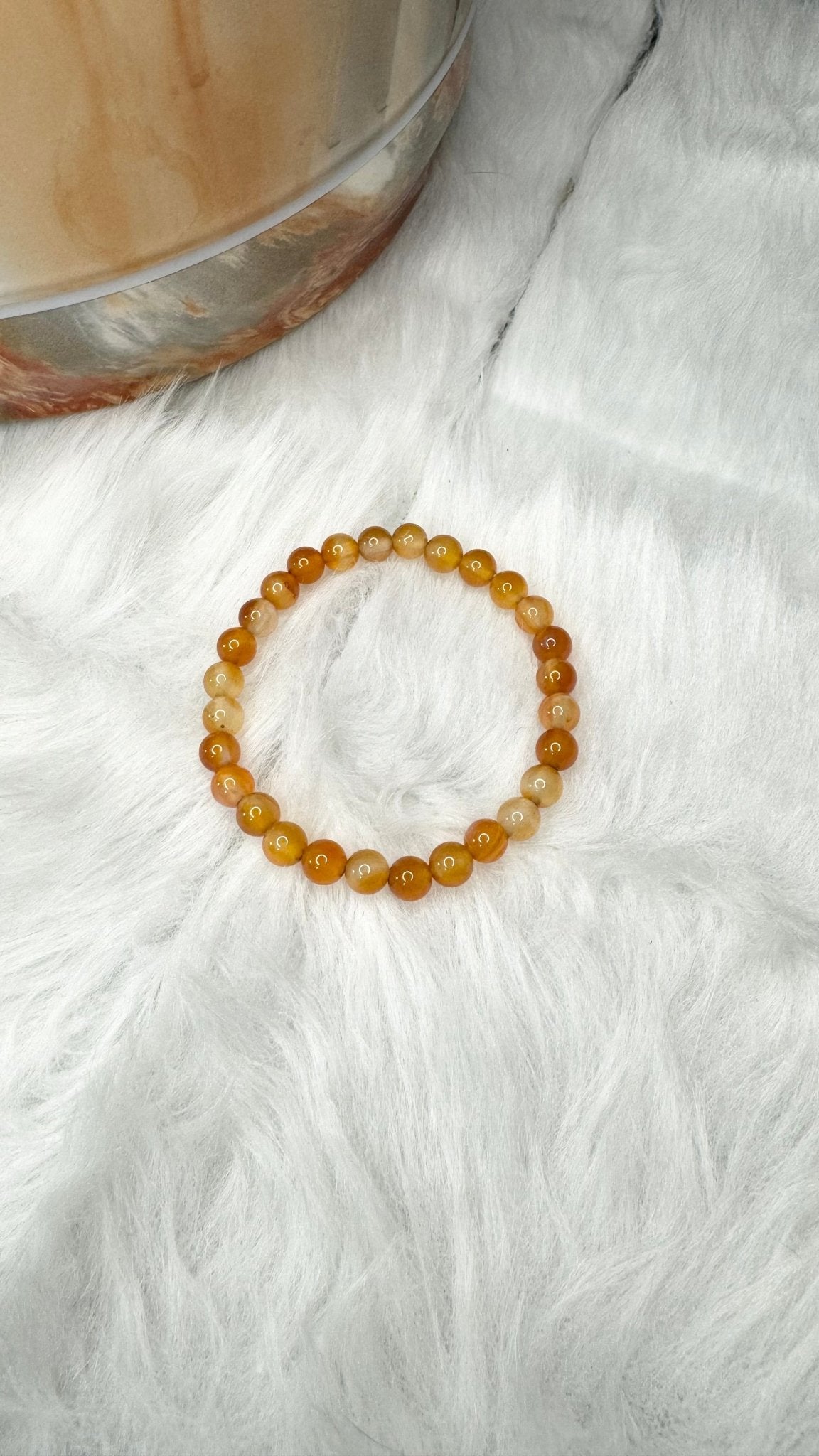 Carnelian Beaded Bracelet - 6mm - Shop of Small Creations, LLC