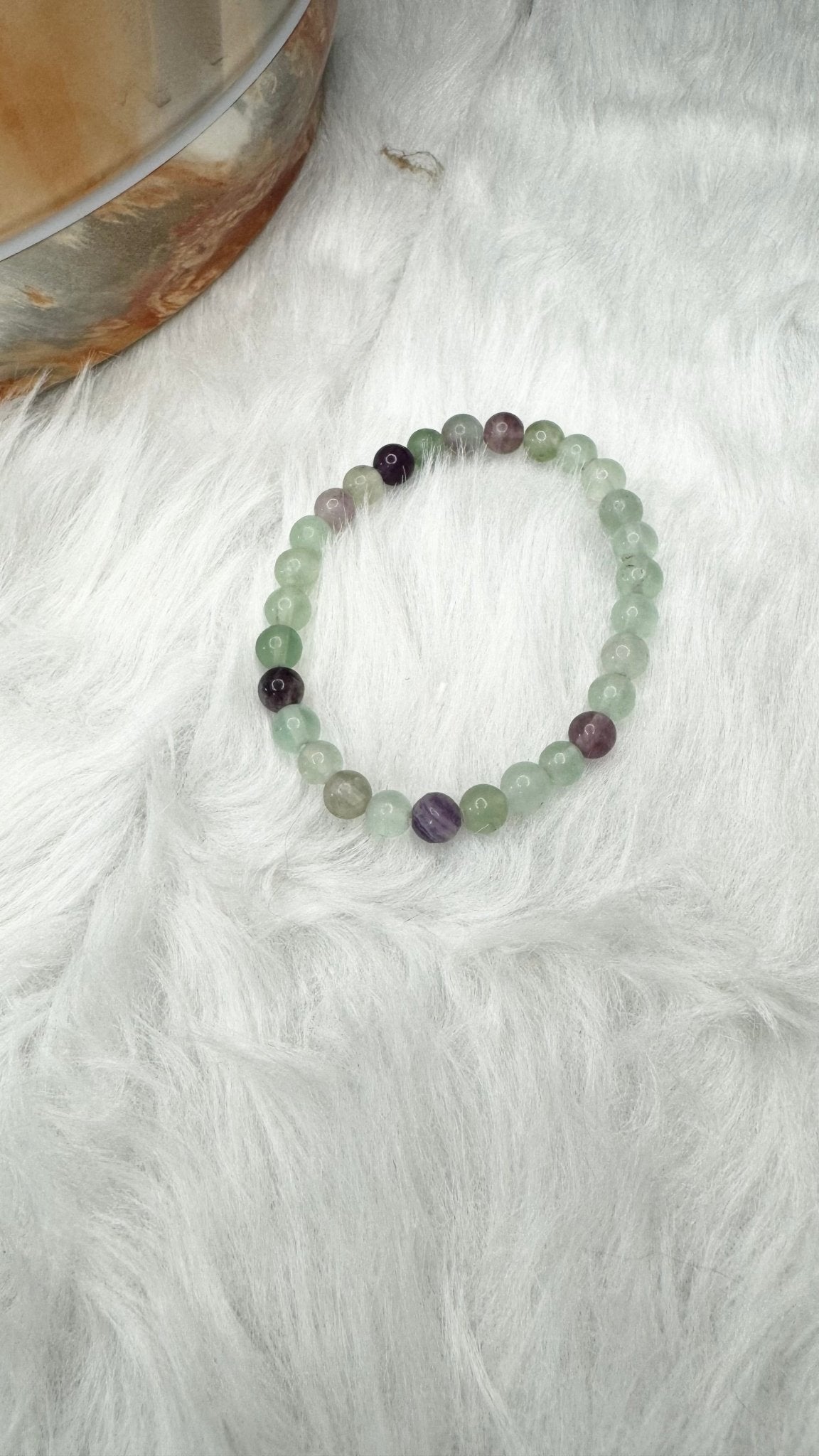 Rainbow Fluorite Beaded Bracelet - 6mm - Shop of Small Creations, LLC