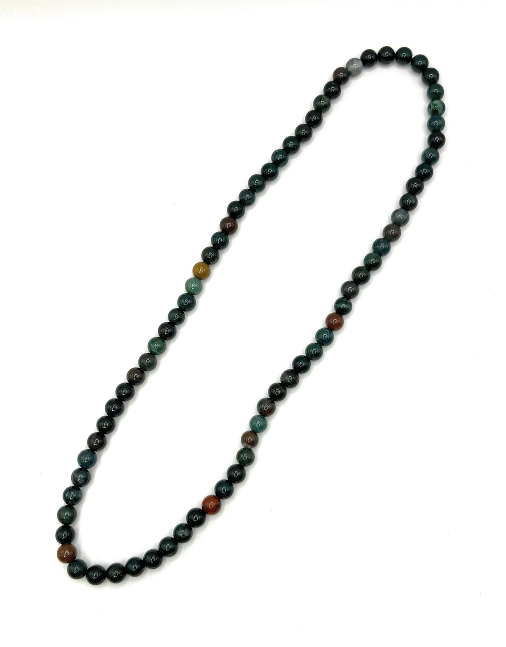 Bloodstone Beaded Stretch Necklace 6mm | Strength Vitality Protection, Healing Crystal Jewelry, Gift for Her