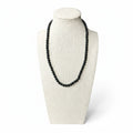 Matte black onyx beaded stretch necklace with 6mm round beads