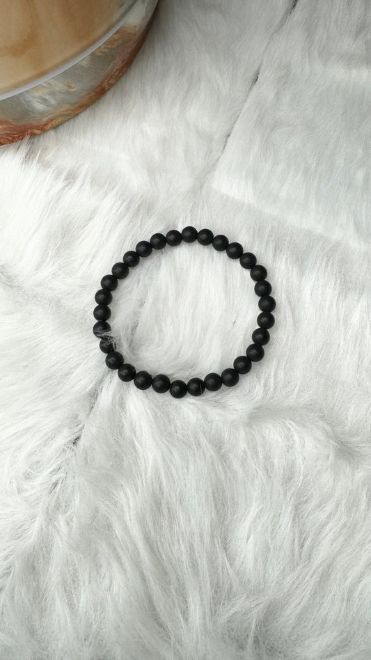 Matte Black Onyx Beaded Bracelet – 6mm - Shop of Small Creations, LLC