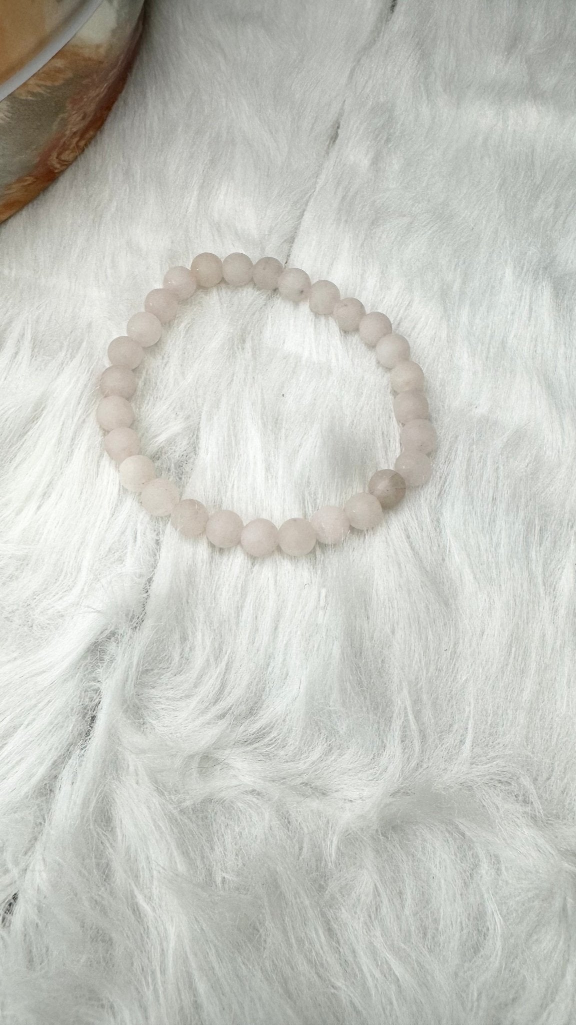 Matte Rose Quartz Beaded Bracelet – 6mm - Shop of Small Creations, LLC
