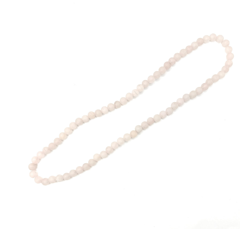 Faceted Rose Quartz Beaded Necklace - 8mm - Shop of Small Creations, LLC