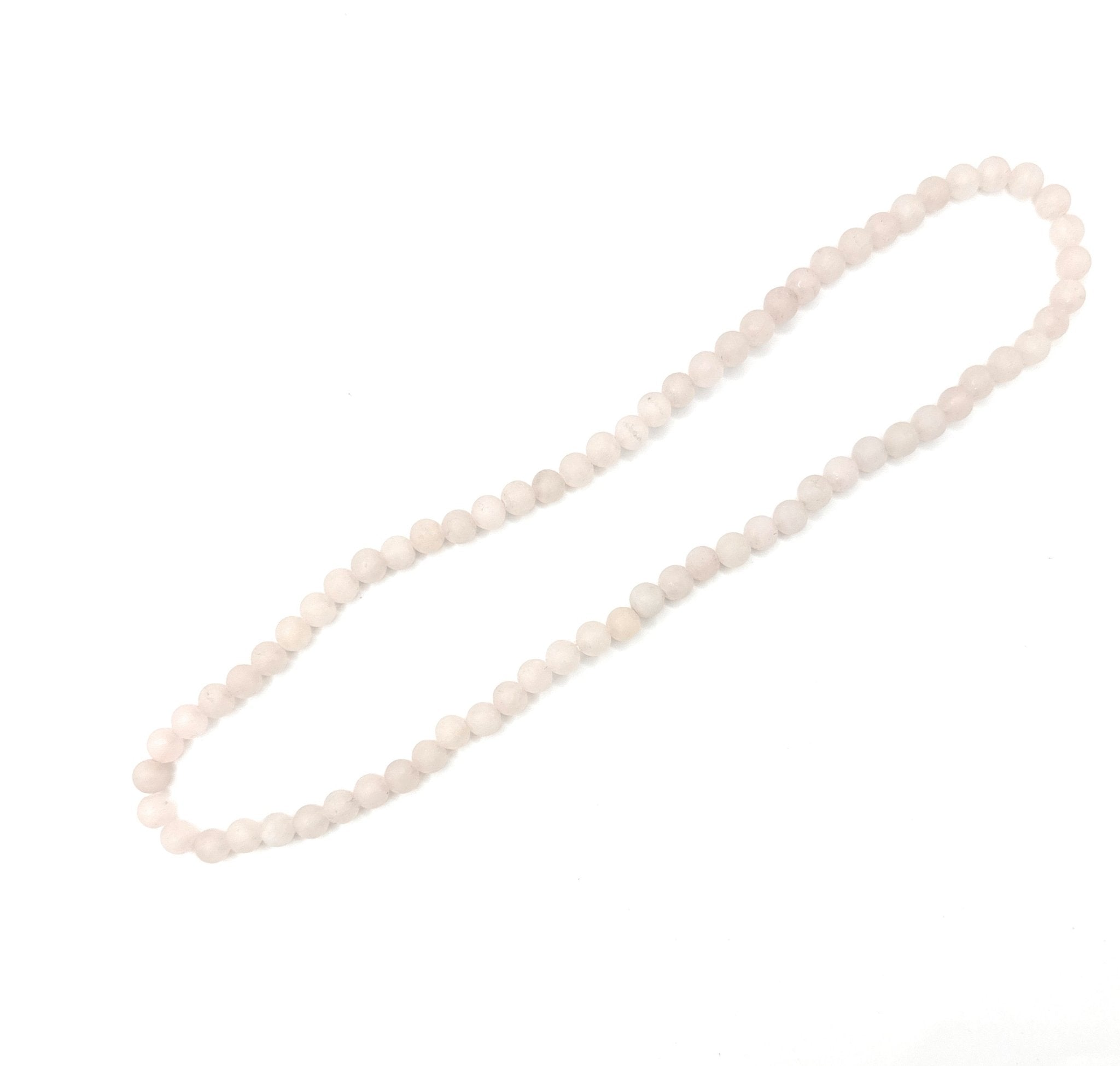 Faceted Rose Quartz Beaded Necklace - 8mm - Shop of Small Creations, LLC