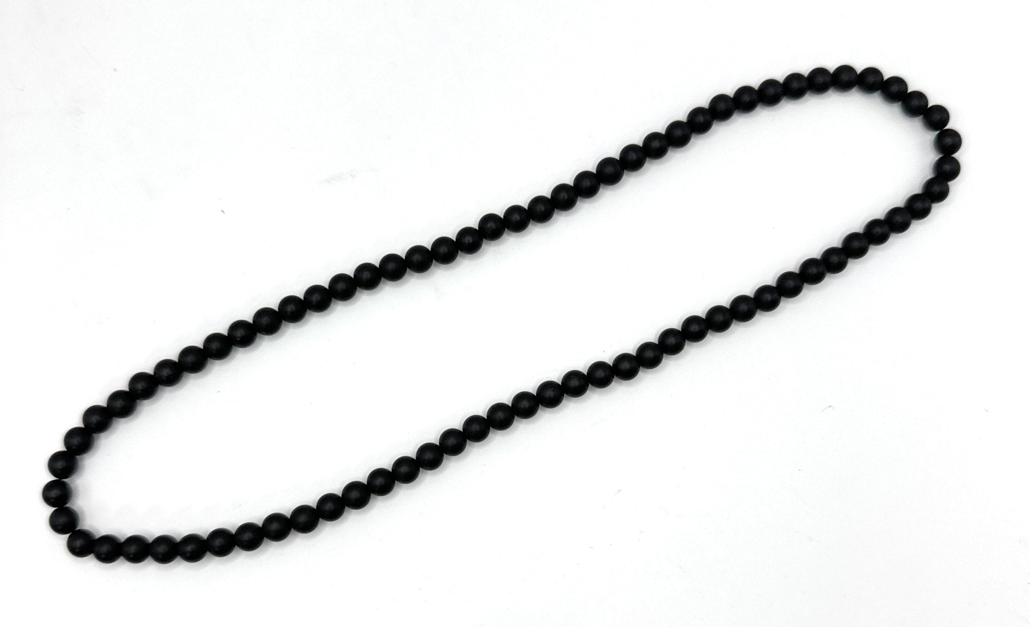 Matte Black Onyx Beaded Necklace – 6mm - Shop of Small Creations, LLC
