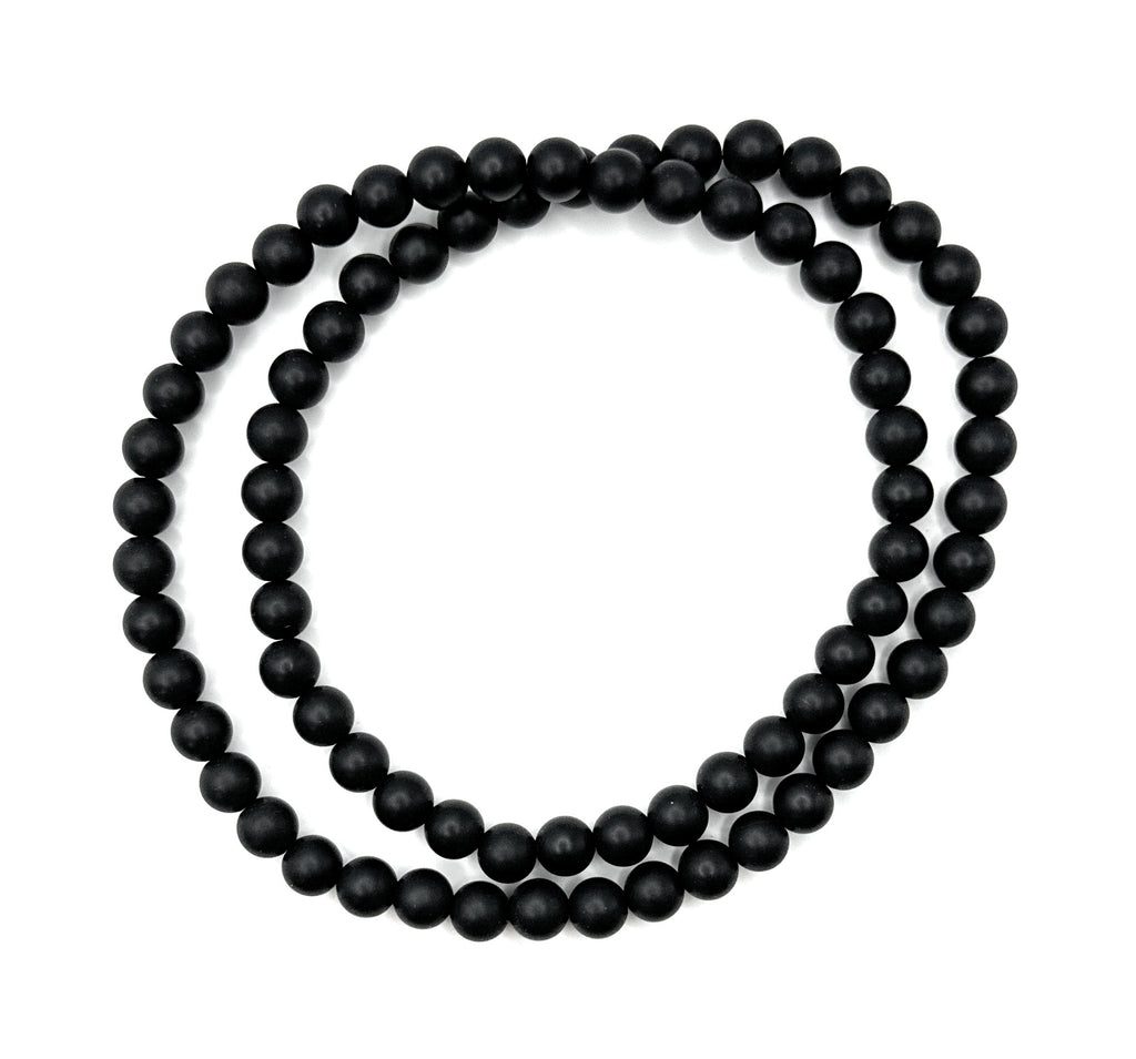 Matte Black Onyx Beaded Necklace – 6mm - Shop of Small Creations, LLC