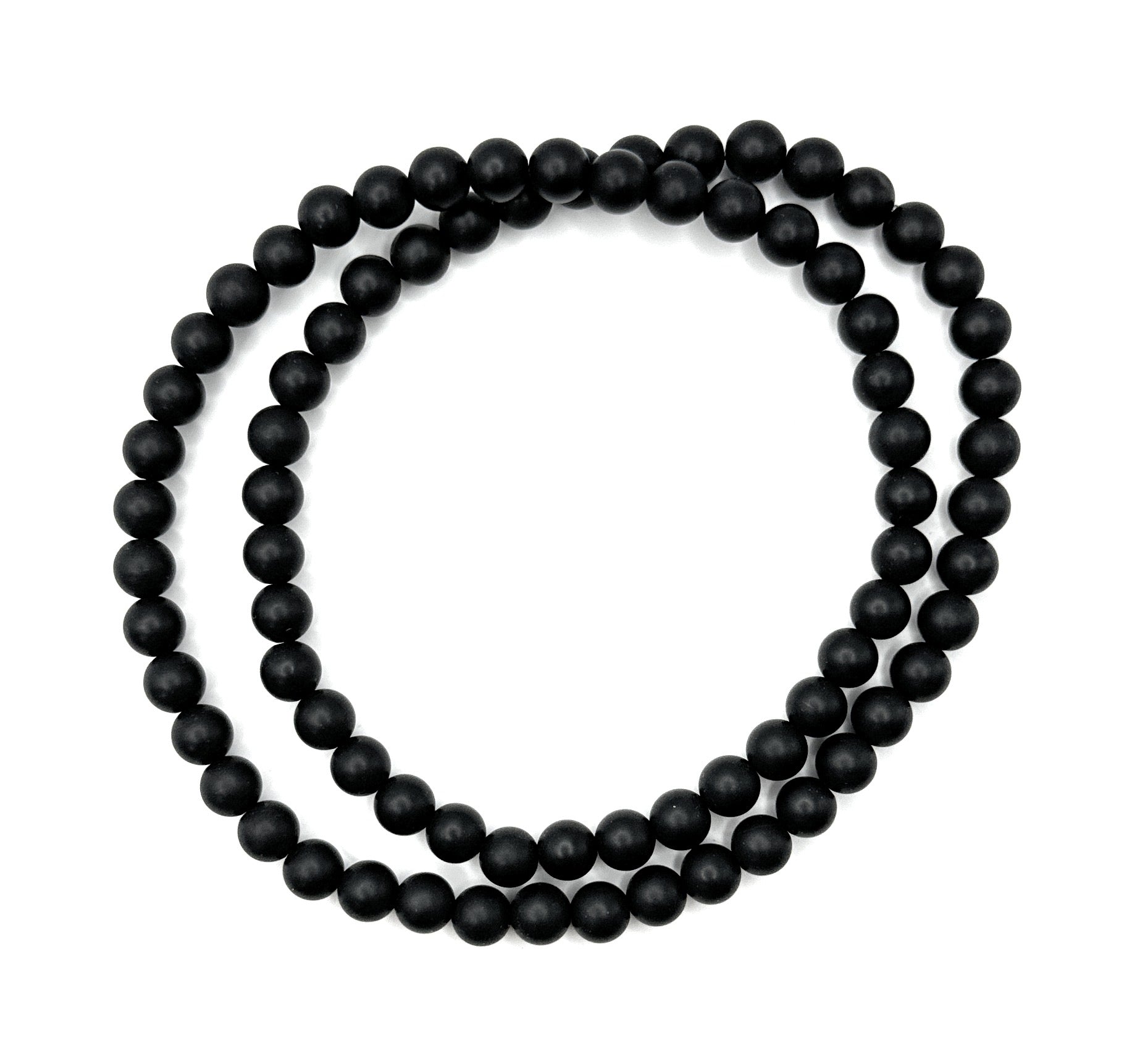 Matte Black Onyx Beaded Necklace – 6mm - Shop of Small Creations, LLC