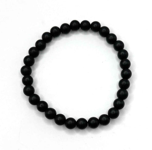 Black Onyx (Matte) Beaded Stretch Bracelet 6mm, Enhance Your Energy