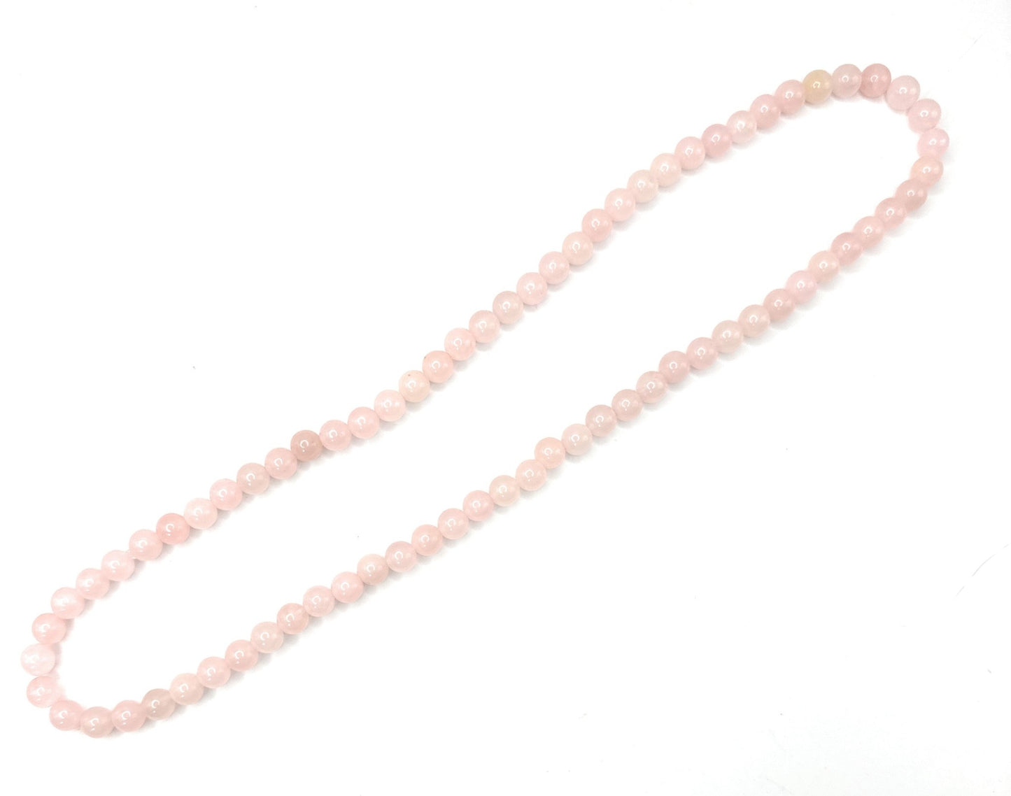 Rose Quartz Beaded Necklace - 6mm - Shop of Small Creations, LLC