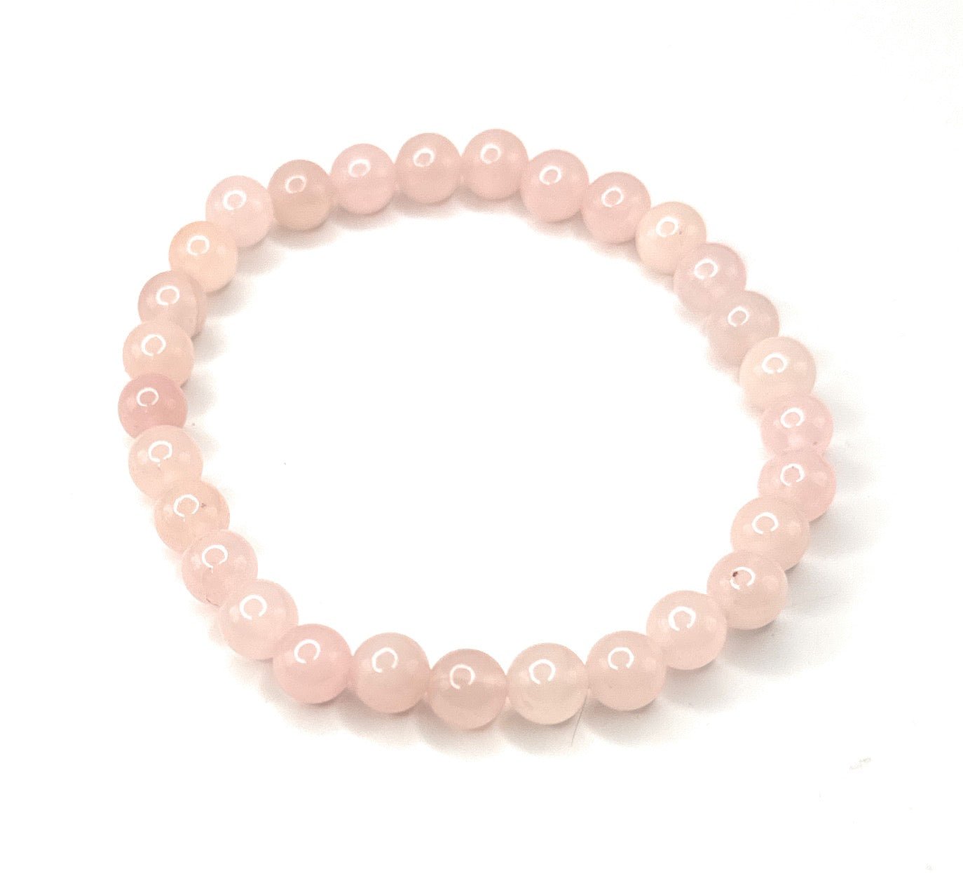 Rose Quartz Beaded Bracelet - 6mm - Shop of Small Creations, LLC