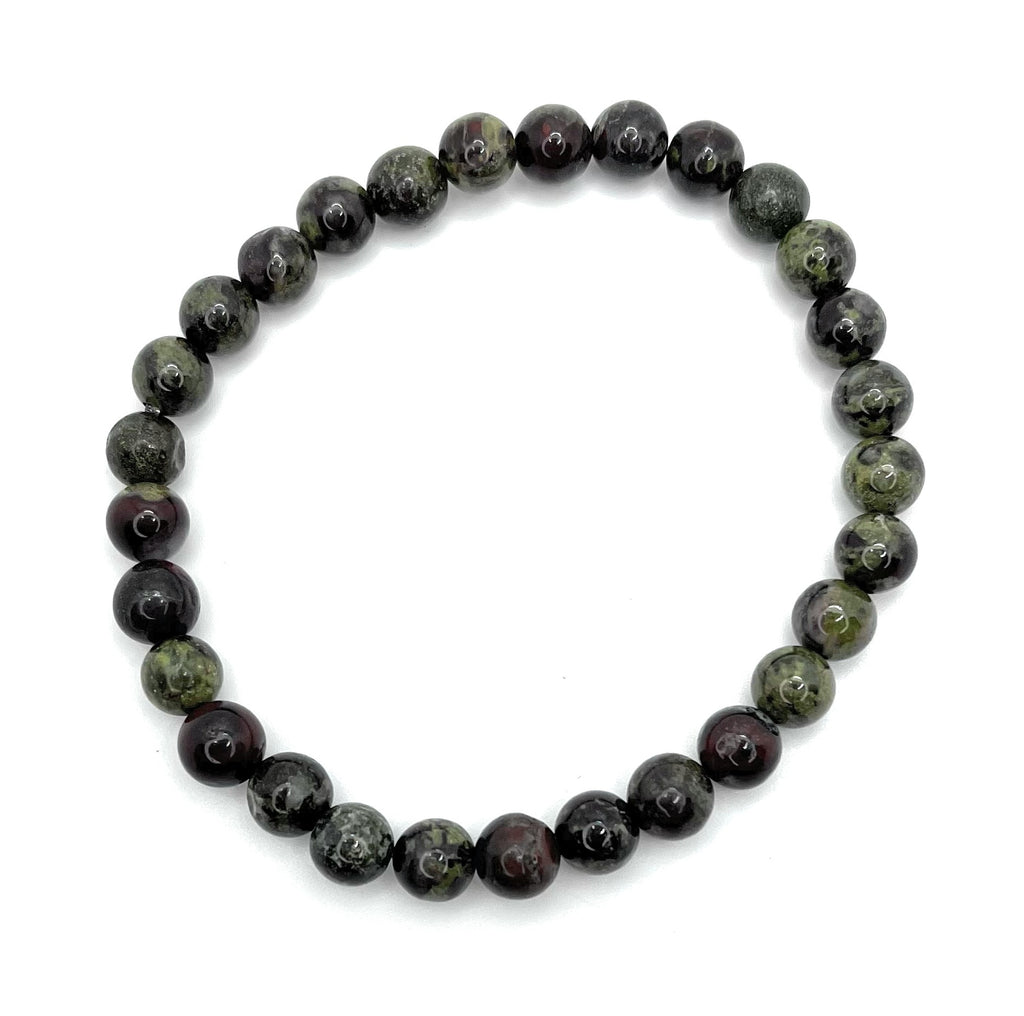 Dragon Blood Jasper Beaded Stretch Bracelet 6mm | Strength Courage Vitality, Healing Crystal Jewelry, Gift for Him