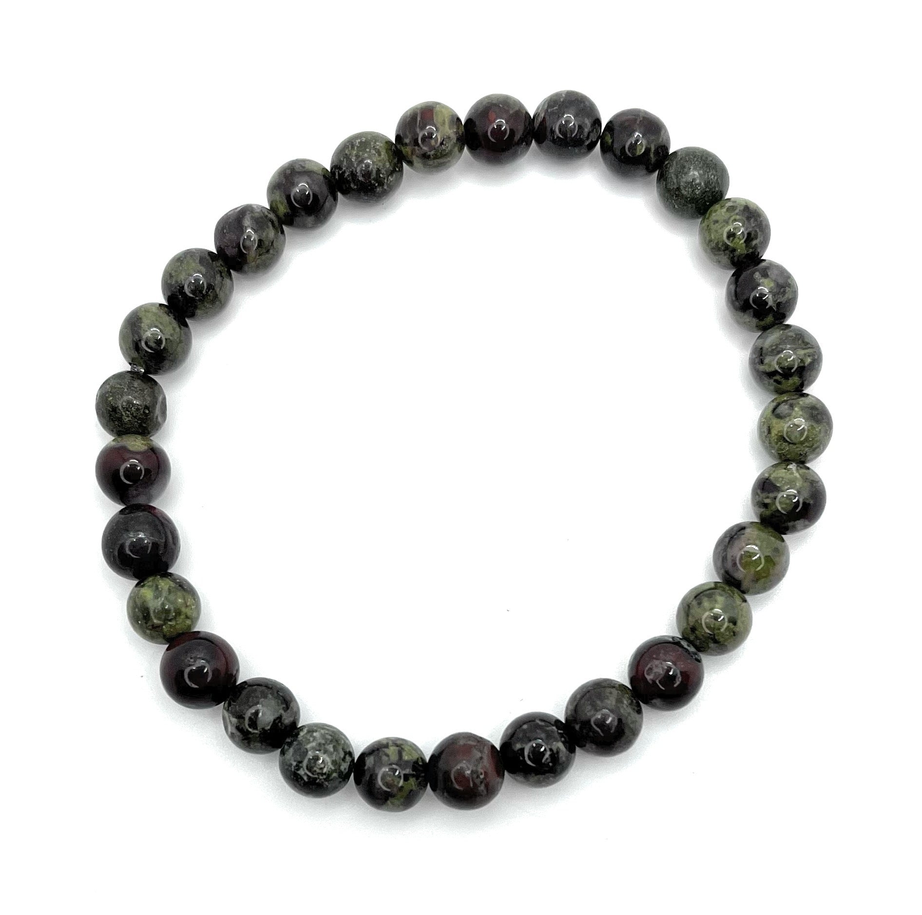Dragon Blood Jasper Beaded Stretch Bracelet 6mm | Strength Courage Vitality, Healing Crystal Jewelry, Gift for Him
