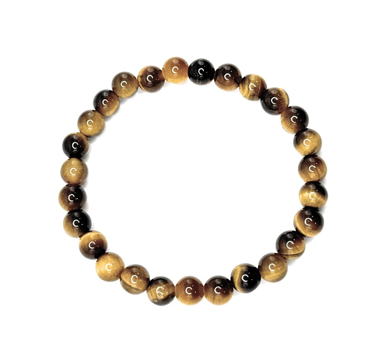 Tiger Eye Beaded Bracelet - 6mm - Shop of Small Creations, LLC