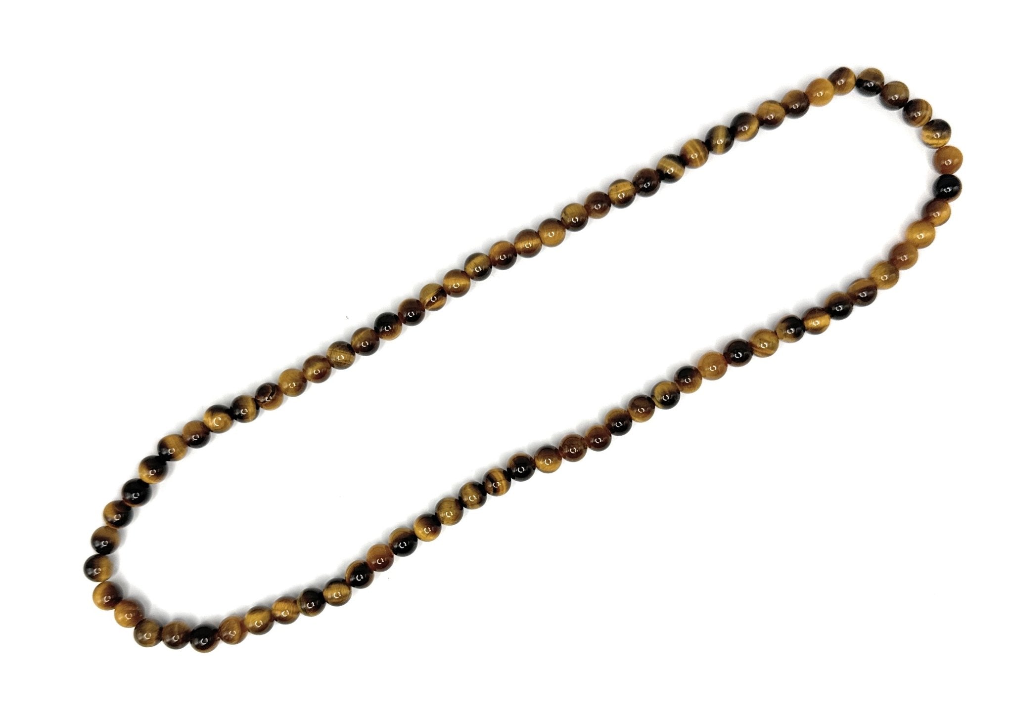 Tiger Eye Beaded Necklace - 6mm - Shop of Small Creations, LLC