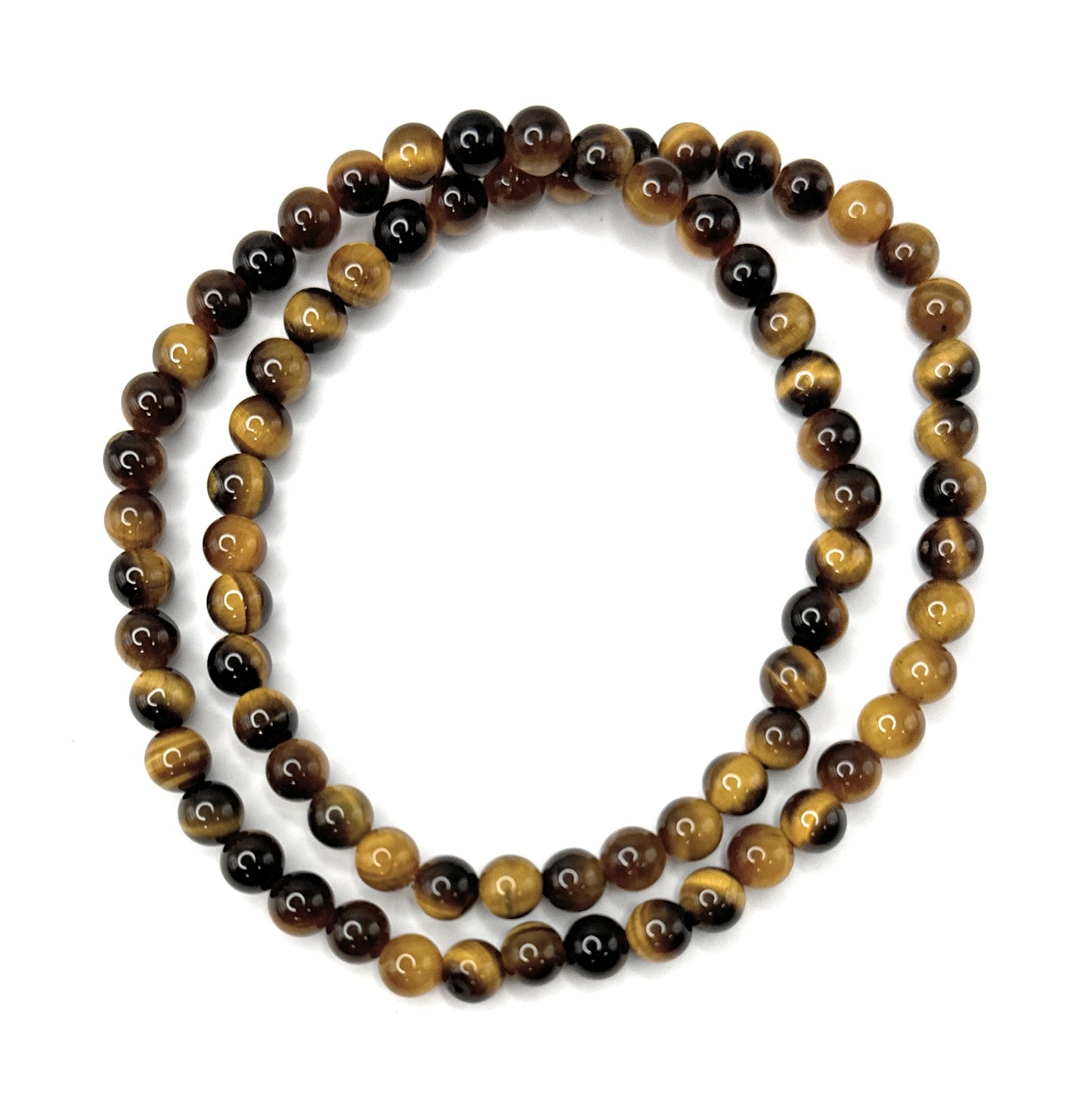 Tiger Eye Beaded Necklace - 6mm