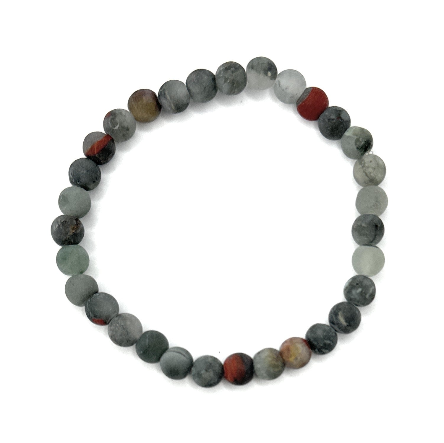 Matte African Bloodstone Beaded Bracelet – 6mm - Shop of Small Creations, LLC