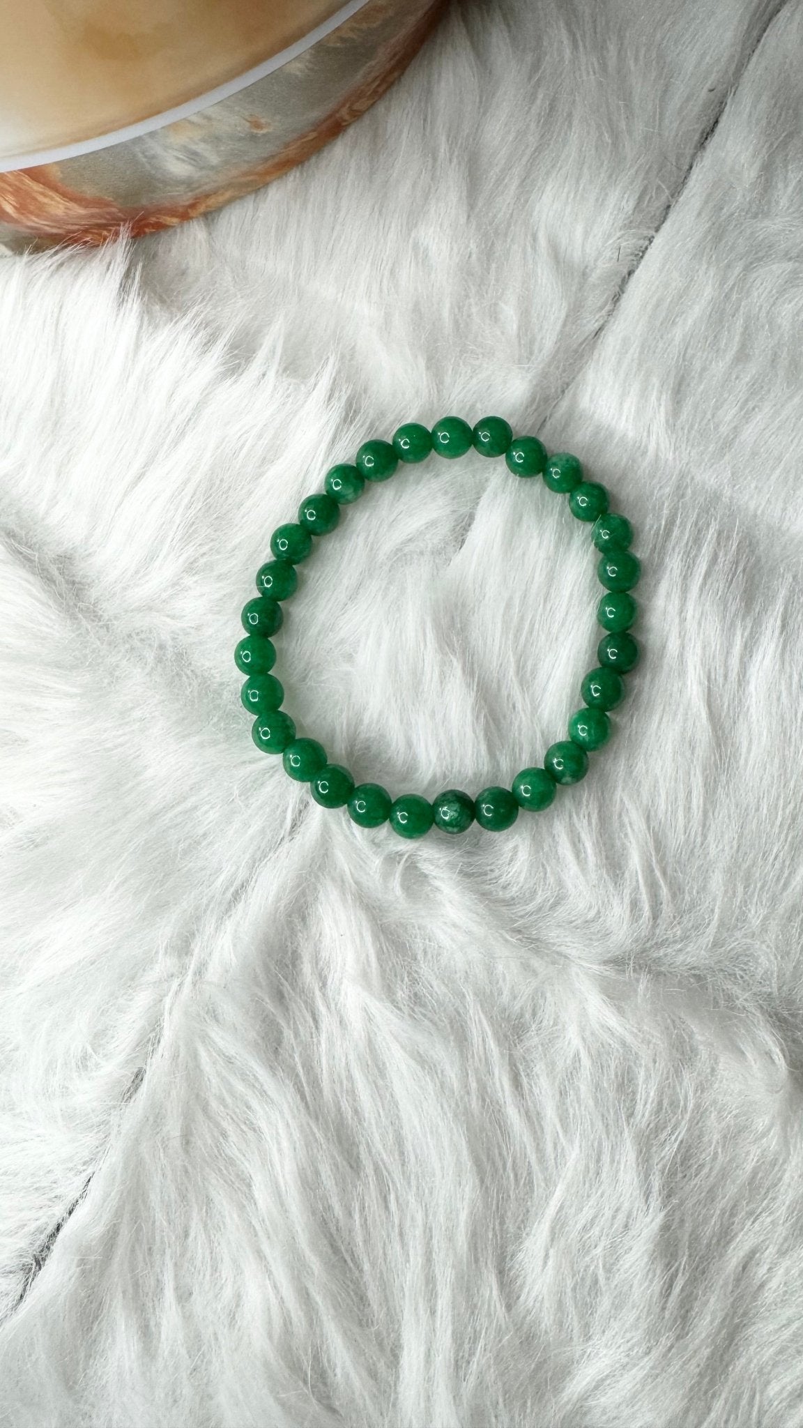 Emerald Green Quartz Bracelet - 6mm - Shop of Small Creations, LLC