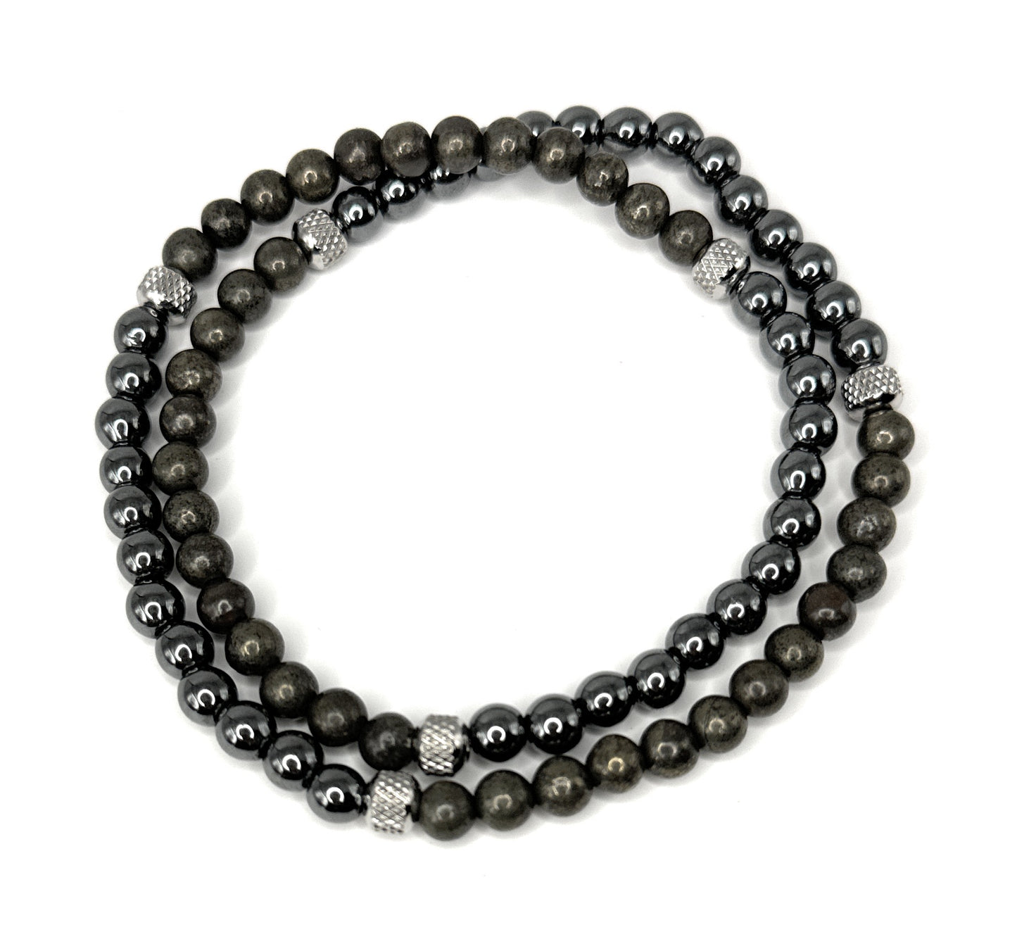 Hematite, Pyrite Beaded Necklace – 6mm